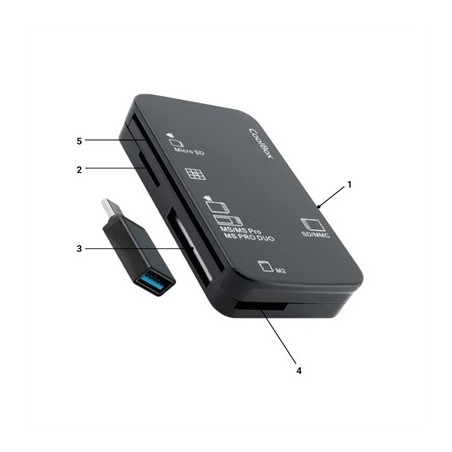 Coolbox Lector CRE4 DNIE/TARJETAS EXT.+ ADAP.USB-C