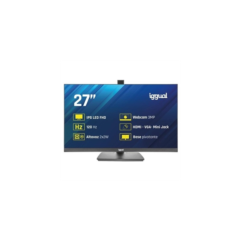 iggual Monitor 27" 120Hz 1ms HDMI VGA MM AA webcam