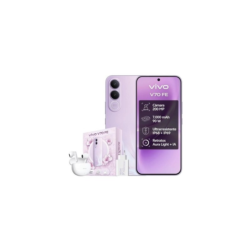 VIVO V70 FE 8Gb 256Gb Bundle Ch90w+ Buds3 Purple