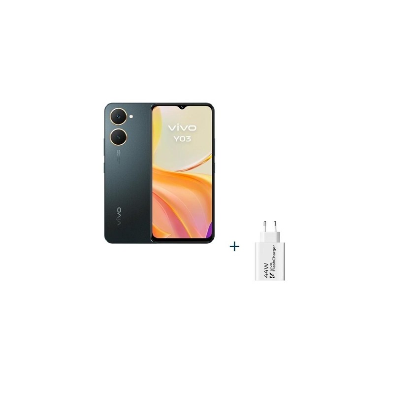 VIVO Y03 6.56" 4Gb(+4) 128Gb Black + Cargador 44W