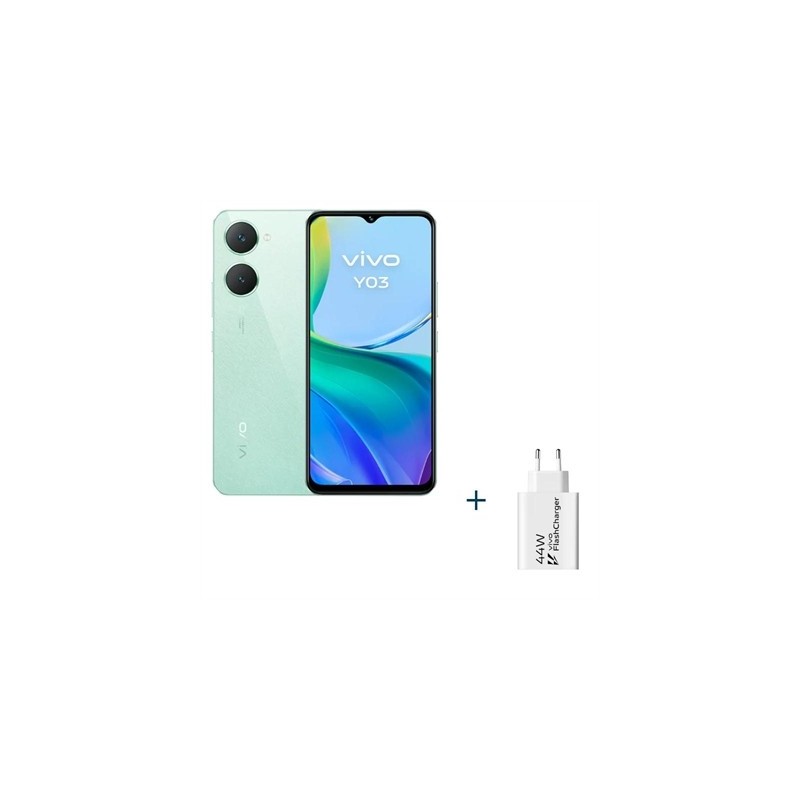 VIVO Y03 6.56" 4Gb(+4) 128Gb Green + Cargador 44W