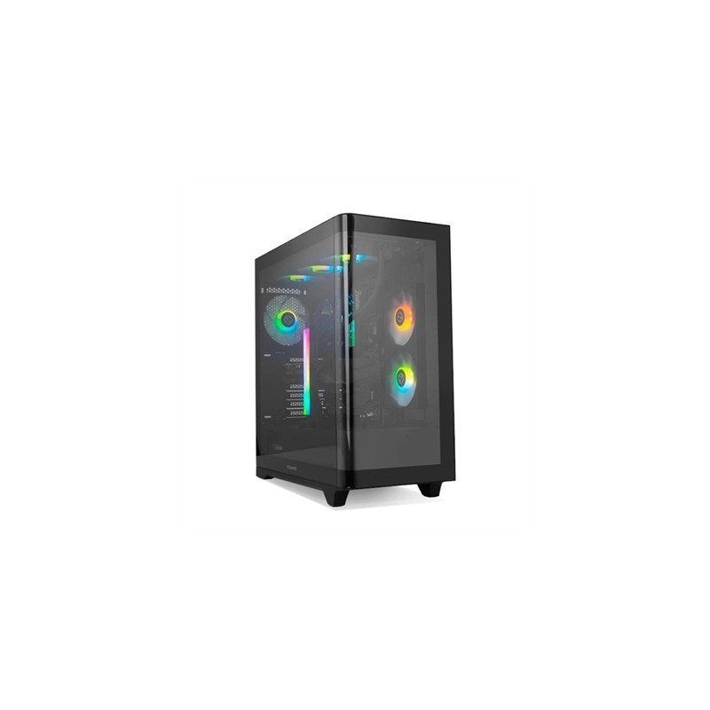 NOX Semitorre HUMMER ETHER Cristal Curvo Negro