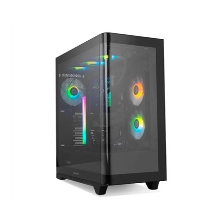 NOX Semitorre HUMMER ETHER Cristal Curvo Negro