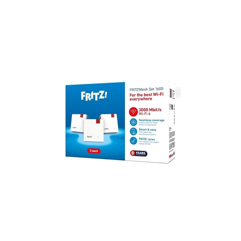 Fritz! Mesh WiFi Set 1600 3-pk Repeater WiFi6