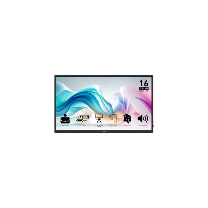 MSI MP165 E6 Monitor15.6"IPS FHD  portátil USBc MM