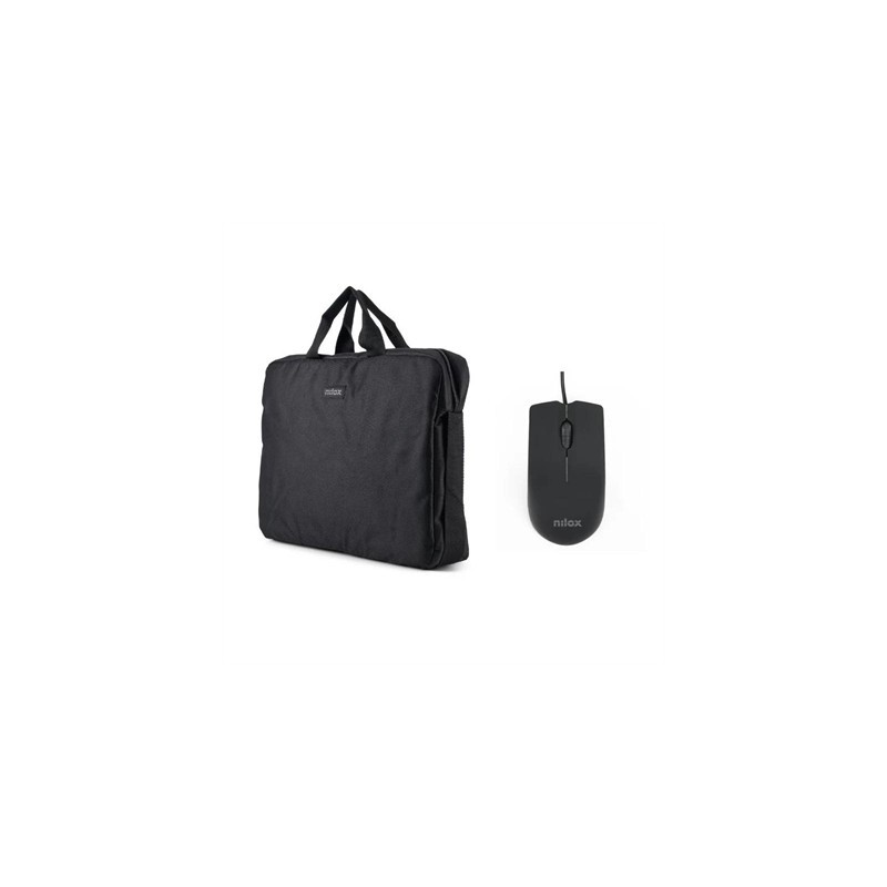 NILOX Maletín 15.6"Negro+Ratón USB 1000dpi