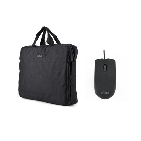 NILOX Maletín 15.6"Negro+Ratón USB 1000dpi