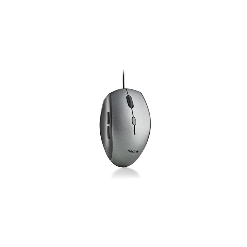 NGS WIRED ERGO SILENT MOUSE + USB TYPE C ADAP GRAY