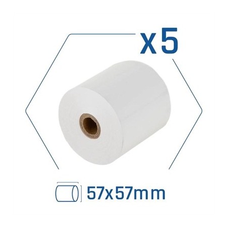 iggual Pack 5 rollos papel térmico sin BPA 57X57mm