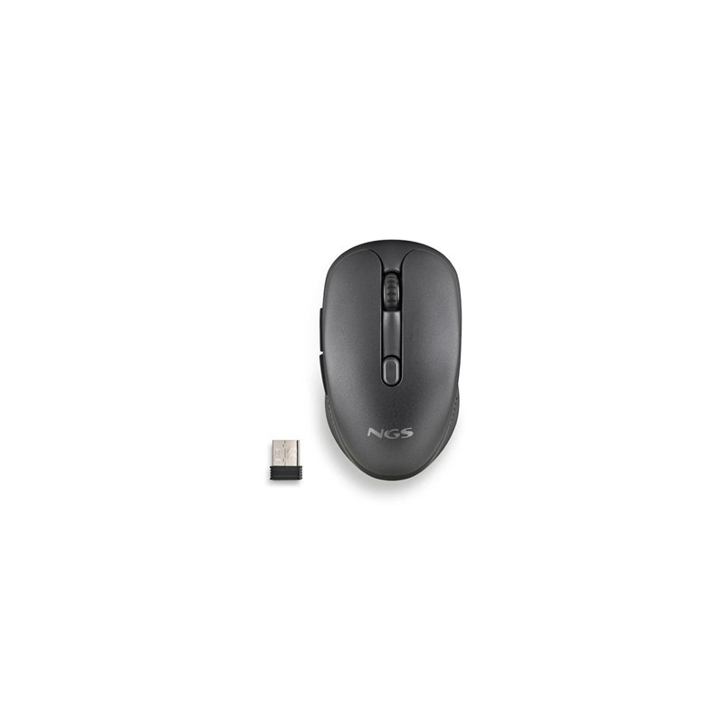 NGS Raton Inalambrico Recargable Silencioso Negro
