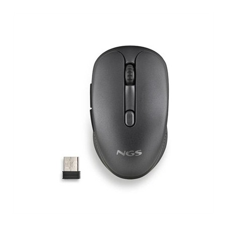 NGS Raton Inalambrico Recargable Silencioso Negro