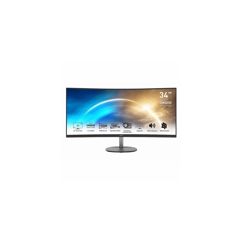 MSI MP341CQ Monitor34" UWQHD VGA HDMI MM curv