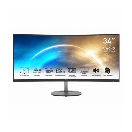 MSI MP341CQ Monitor34" UWQHD VGA HDMI MM curv