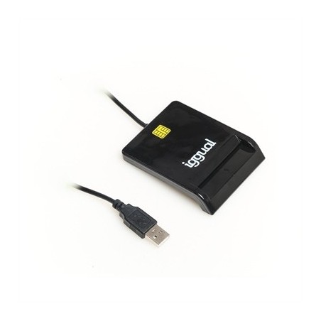 iggual Lector DNI SIP tarjetas ID USB 2.0 negro