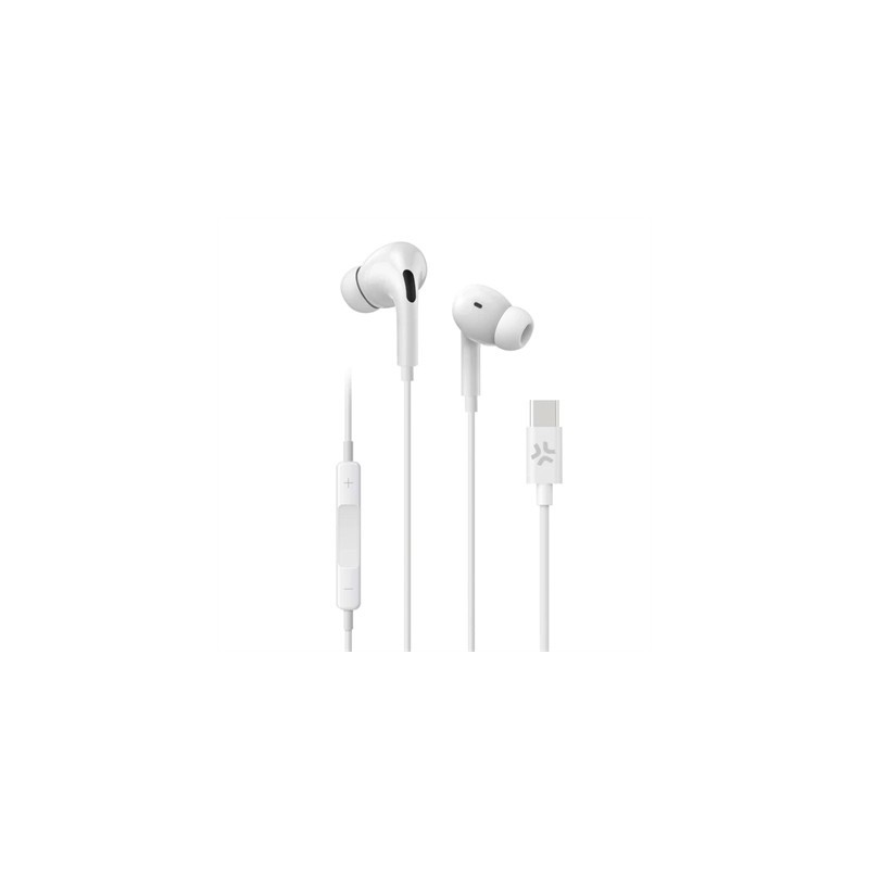 Celly Auriculares cable Usb-C Blanco