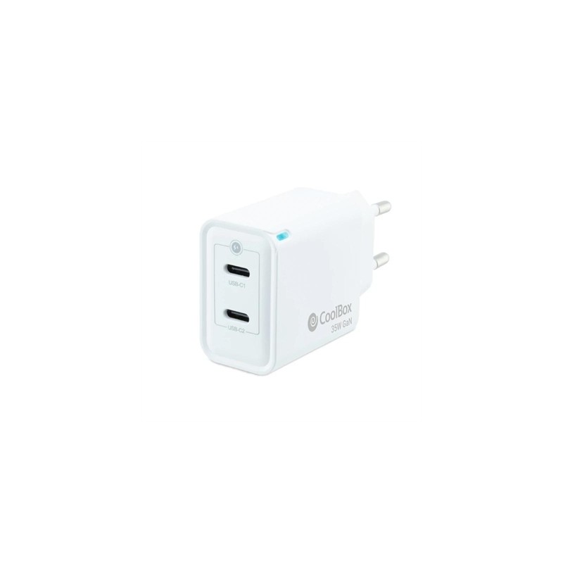 Coolbox Cargador Gan 35W USB-C/USB-C PARED