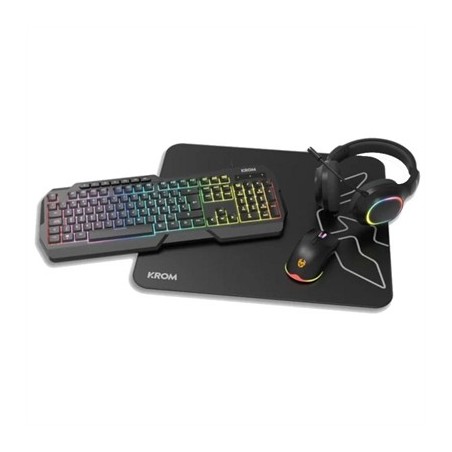 KROM KENTA PC Combo Gaming 4 en 1 RGB Negro