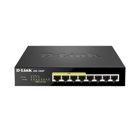 D-Link DGS-1008P Switch 8xGB 4xPoE
