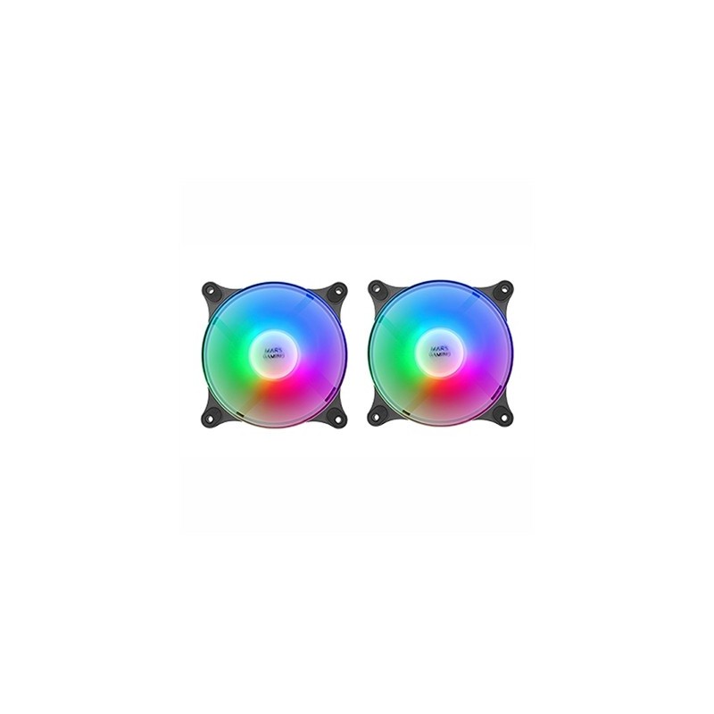 MARS GAMING MFDUO 12CM 2XFANRGB Ult-silent Black
