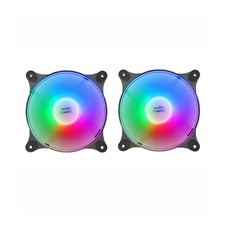 MARS GAMING MFDUO 12CM 2XFANRGB Ult-silent Black