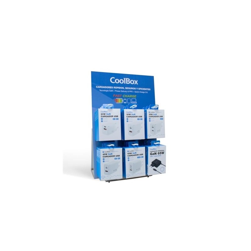COOLBOX PACK 18 CARGADORES GAN + EXPOSITOR