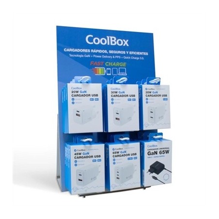 COOLBOX PACK 18 CARGADORES GAN + EXPOSITOR