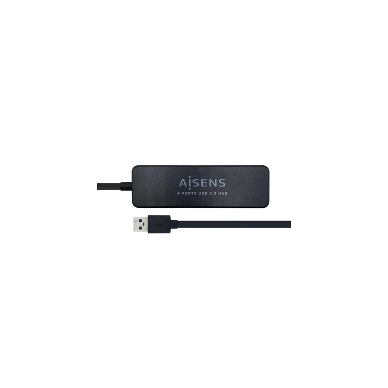 Aisens Hub USB 3.0 tipo A/M-4xtipo A/H negro 30cm