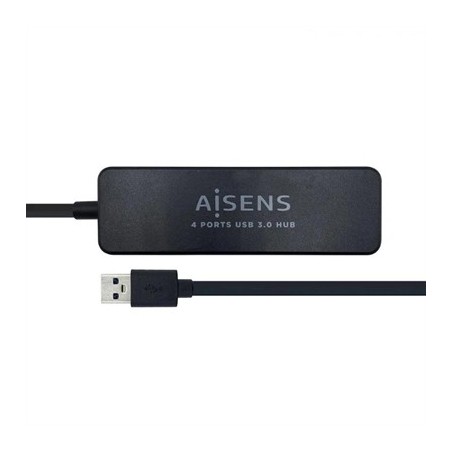 Aisens Hub USB 3.0 tipo A/M-4xtipo A/H negro 30cm
