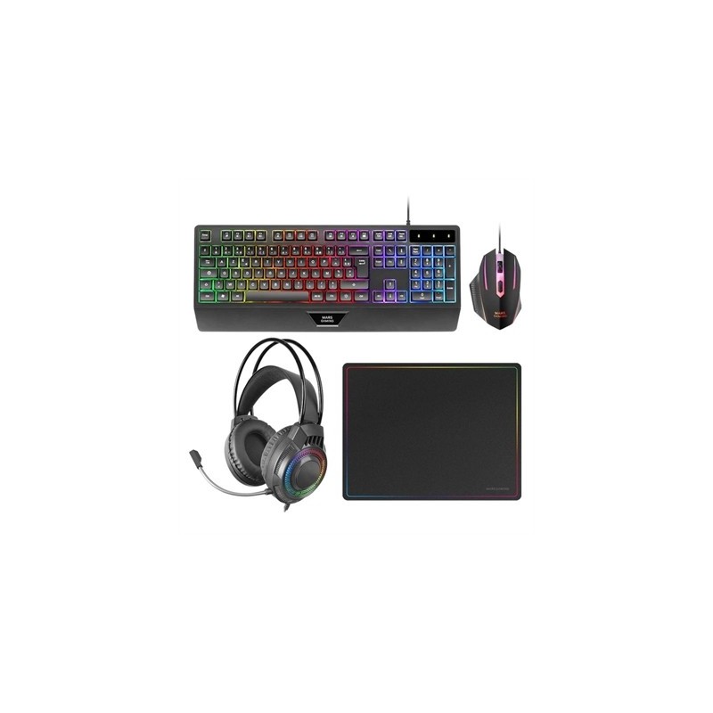 MARS GAMING TECLADO+RATON+ALFOMBRILLA+AURICULAR