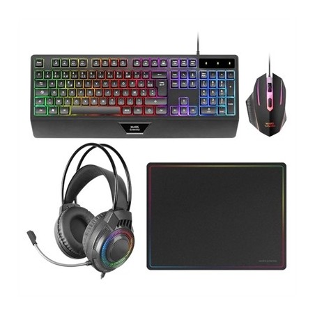 MARS GAMING TECLADO+RATON+ALFOMBRILLA+AURICULAR