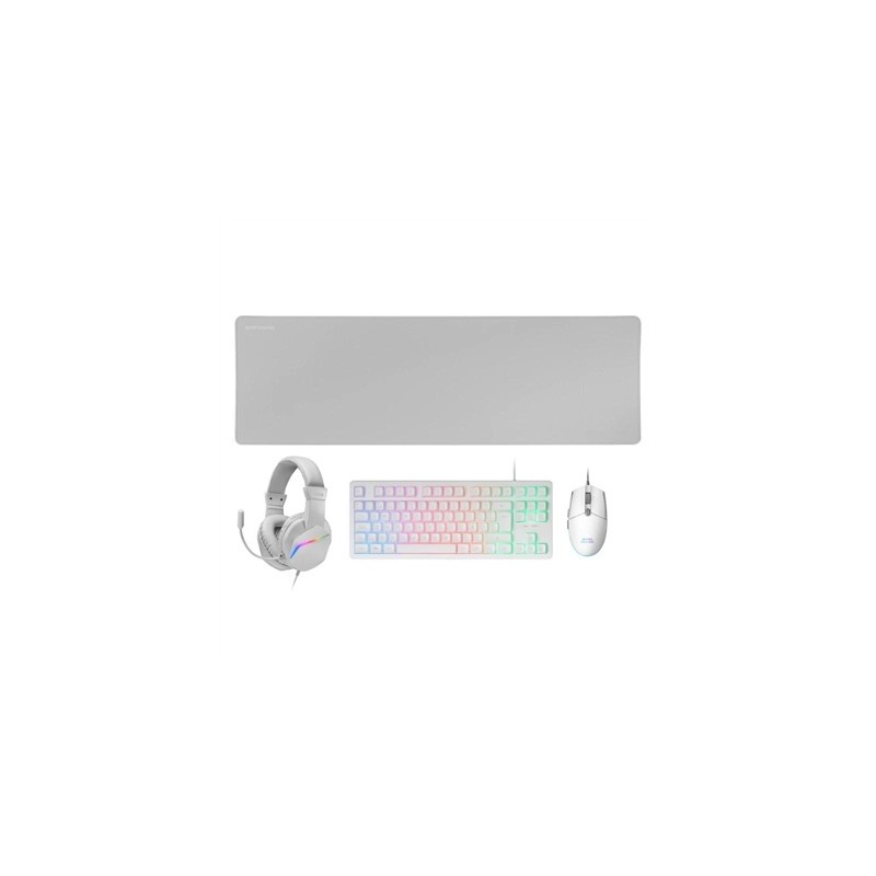MARS GAMING Combo Gaming MCP-RGB3W 4EN1 BlancO