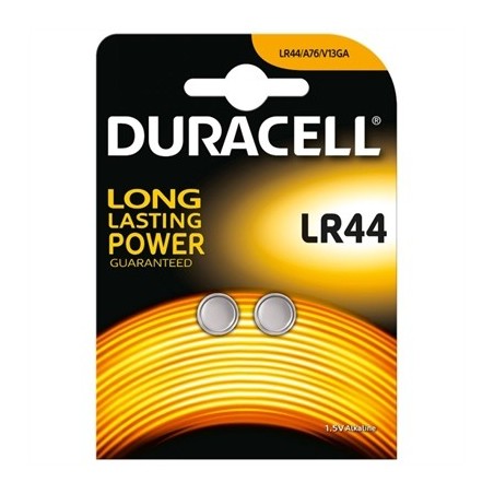 Duracell Pila Botón Alcalina LR44 1,5V Blister*2