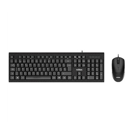NILOX Kit Teclado+raton NXKME0011 Usb NEgro