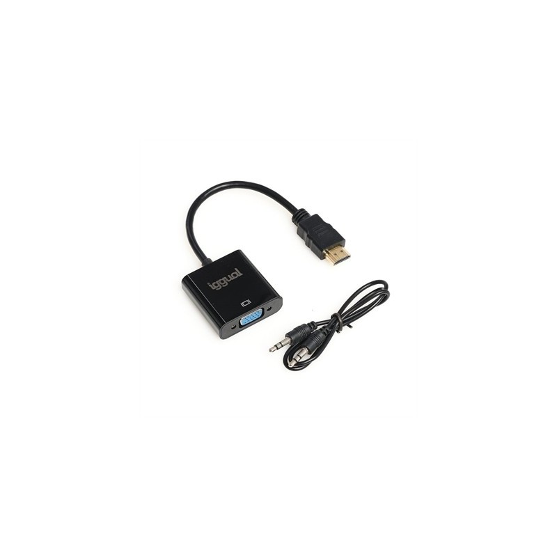 iggual Adaptador HDMI a VGA + audio (3.5 mm)