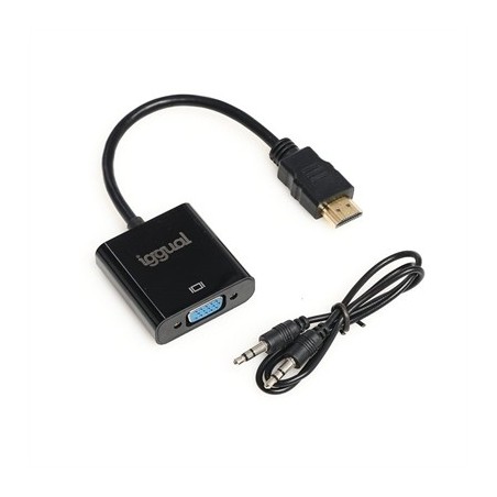 iggual Adaptador HDMI a VGA + audio (3.5 mm)