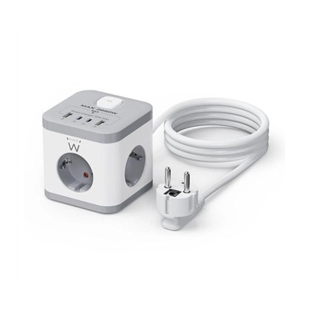 Ewent EW3863 Regleta 3 Tomas SHUCKO+2USB-A+2USB-C