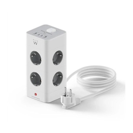 Ewent EW3864 Regleta 8 Tomas SHUCKO +2USB-A+2USB-C