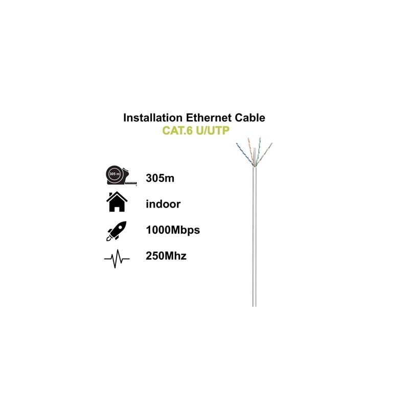 Ewent Bobina Cable Red Cat. 6 U/UTP, PVC, 305mt