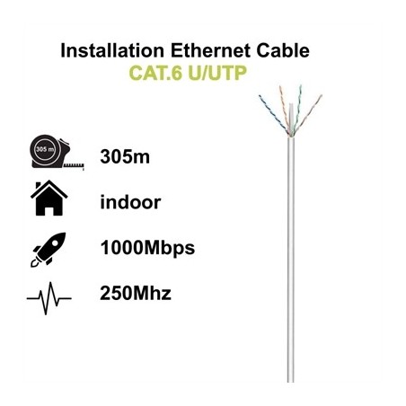 Ewent Bobina Cable Red Cat. 6 U/UTP, PVC, 305mt