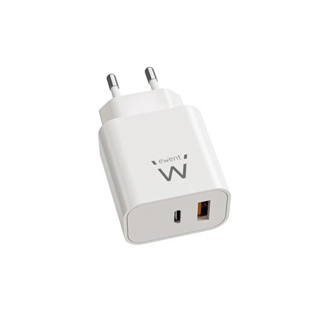 EWENT EW1318 Cargador rápido USB-C PD 20W USB-A QC