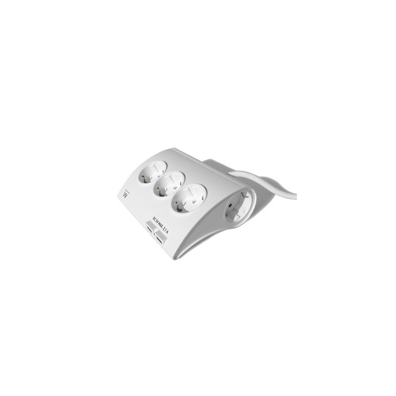EWENT EW3935 Regleta 5 Schuko + 2 usb 2.1A
