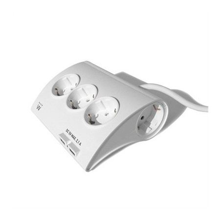 EWENT EW3935 Regleta 5 Schuko + 2 usb 2.1A