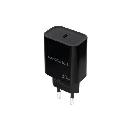 Nanocable Cargador pared USB-C PD 30W Negro