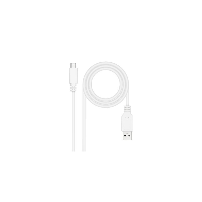 Nanocable Cable USB 2.0 3A USB-C-M/M 2M Blanco