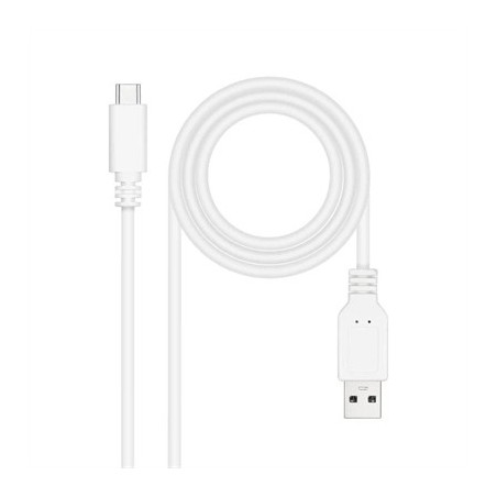 Nanocable Cable USB 2.0 3A USB-C-M/M 2M Blanco