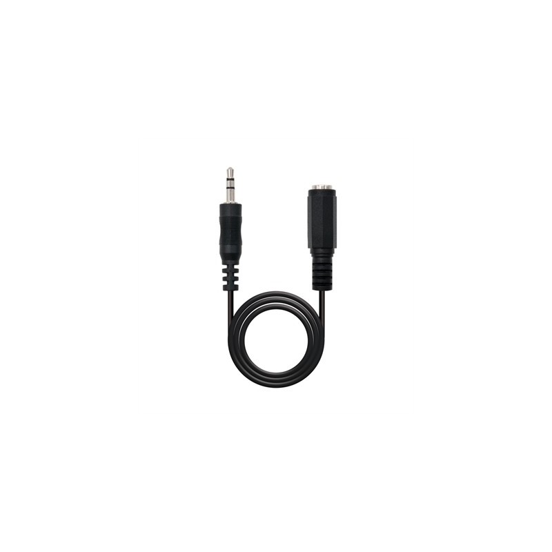 Nanocable Cable Audio, Jack 3.5/M-H, Negro, 3 M