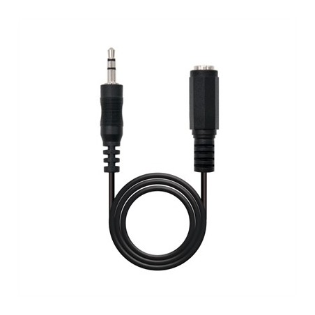 Nanocable Cable Audio, Jack 3.5/M-H, Negro, 3 M
