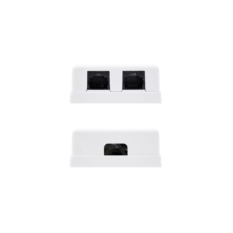 Nanocable Roseta Superficie CAT.6 UTP 2Tomas Blanc