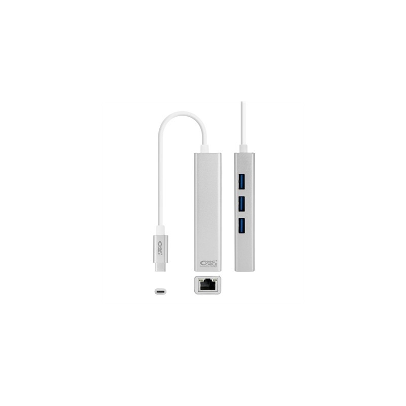 Nanocable Conversor USB-C Ethernet +3xUSB 3.0