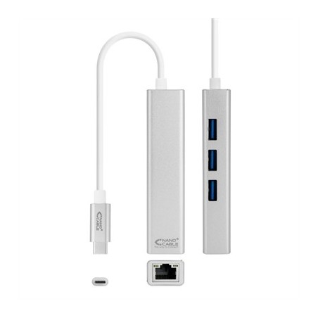 Nanocable Conversor USB-C Ethernet +3xUSB 3.0